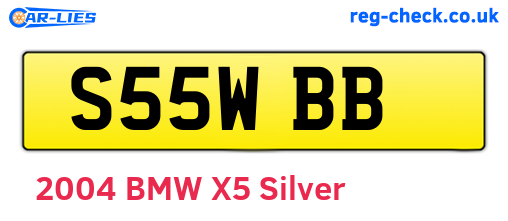 S55WBB are the vehicle registration plates.