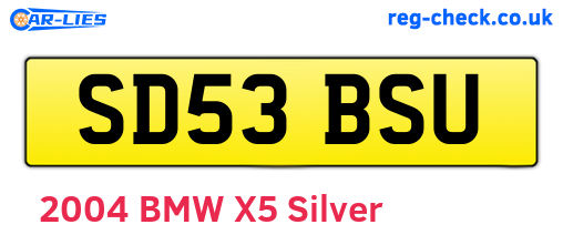 SD53BSU are the vehicle registration plates.