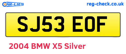 SJ53EOF are the vehicle registration plates.