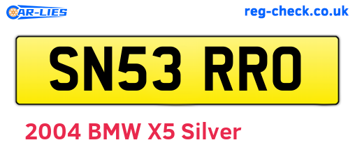 SN53RRO are the vehicle registration plates.