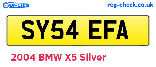 SY54EFA are the vehicle registration plates.
