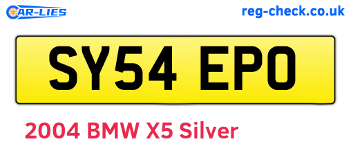SY54EPO are the vehicle registration plates.