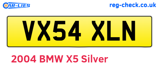 VX54XLN are the vehicle registration plates.
