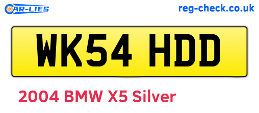WK54HDD are the vehicle registration plates.