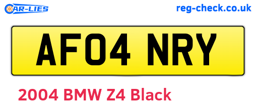 AF04NRY are the vehicle registration plates.
