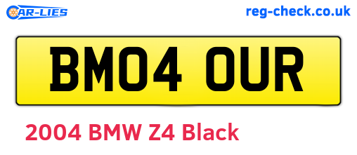 BM04OUR are the vehicle registration plates.