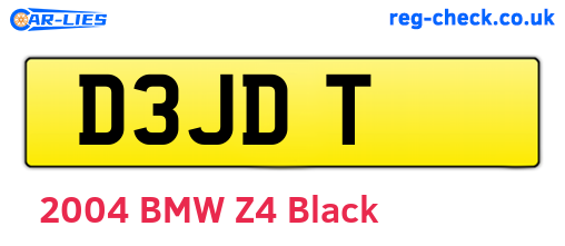 D3JDT are the vehicle registration plates.