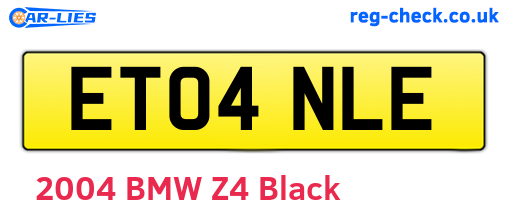 ET04NLE are the vehicle registration plates.
