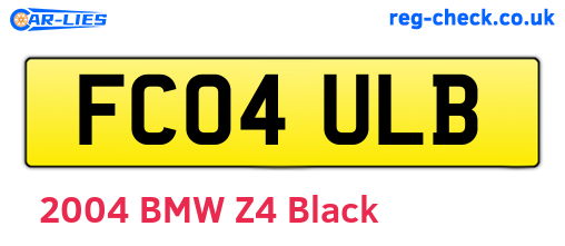 FC04ULB are the vehicle registration plates.