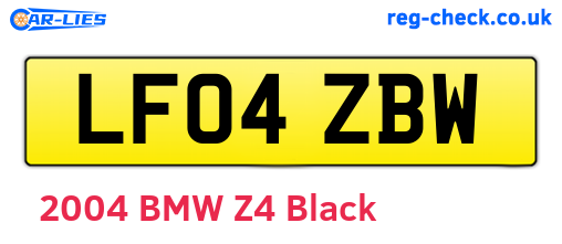 LF04ZBW are the vehicle registration plates.