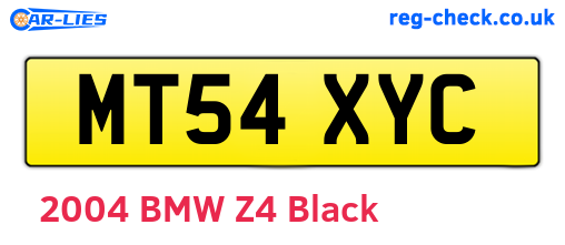 MT54XYC are the vehicle registration plates.