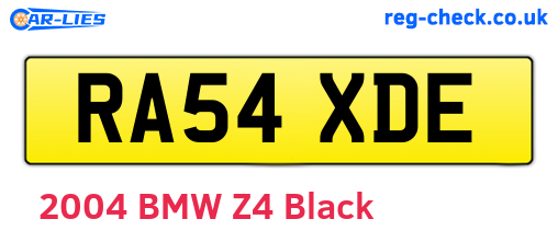 RA54XDE are the vehicle registration plates.