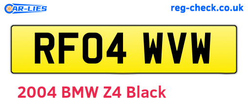 RF04WVW are the vehicle registration plates.