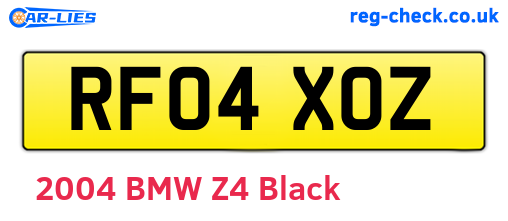 RF04XOZ are the vehicle registration plates.