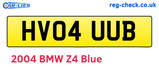 HV04UUB are the vehicle registration plates.