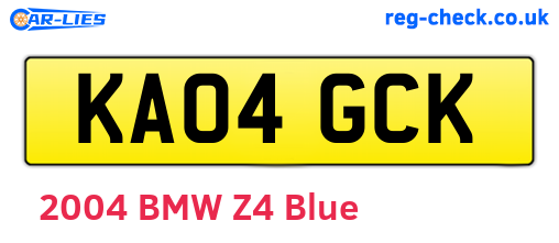 KA04GCK are the vehicle registration plates.
