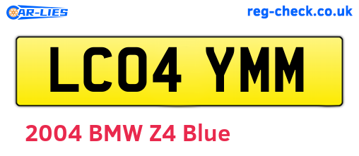 LC04YMM are the vehicle registration plates.