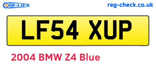 LF54XUP are the vehicle registration plates.