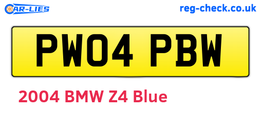 PW04PBW are the vehicle registration plates.