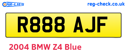 R888AJF are the vehicle registration plates.