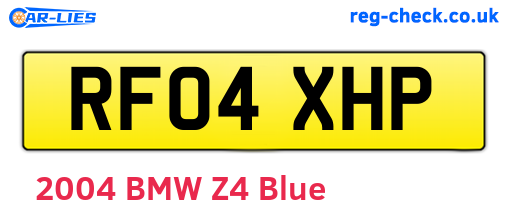 RF04XHP are the vehicle registration plates.