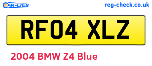 RF04XLZ are the vehicle registration plates.