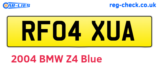 RF04XUA are the vehicle registration plates.