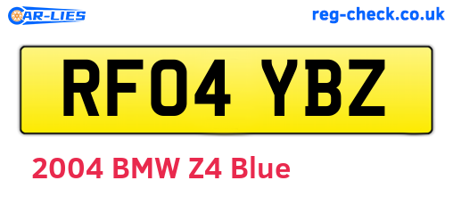RF04YBZ are the vehicle registration plates.