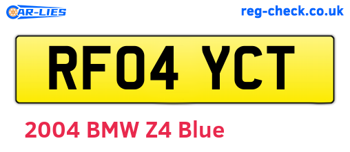 RF04YCT are the vehicle registration plates.