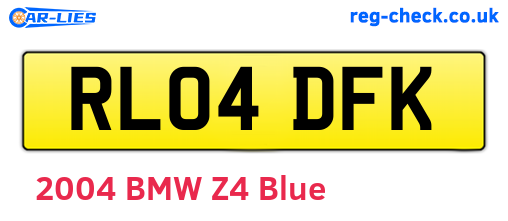 RL04DFK are the vehicle registration plates.