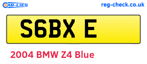 S6BXE are the vehicle registration plates.