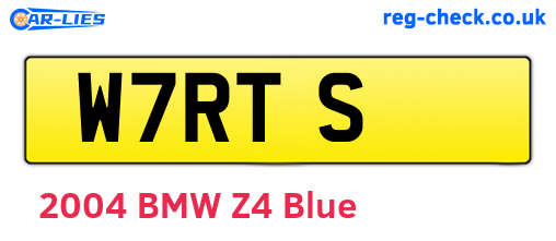 W7RTS are the vehicle registration plates.