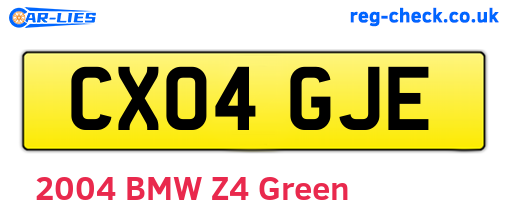 CX04GJE are the vehicle registration plates.