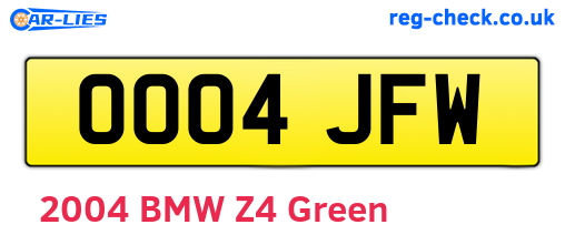 OO04JFW are the vehicle registration plates.