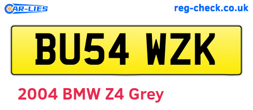 BU54WZK are the vehicle registration plates.
