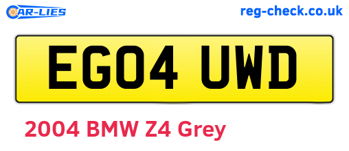 EG04UWD are the vehicle registration plates.