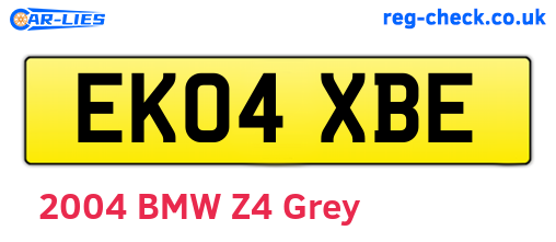 EK04XBE are the vehicle registration plates.