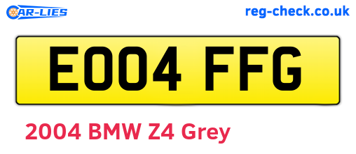 EO04FFG are the vehicle registration plates.