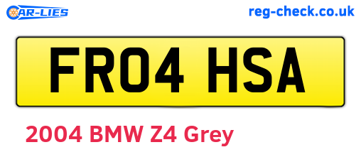 FR04HSA are the vehicle registration plates.