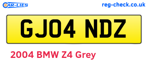 GJ04NDZ are the vehicle registration plates.