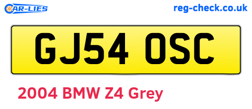 GJ54OSC are the vehicle registration plates.