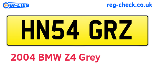 HN54GRZ are the vehicle registration plates.