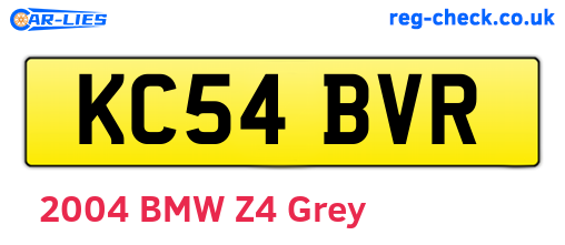 KC54BVR are the vehicle registration plates.