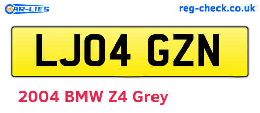 LJ04GZN are the vehicle registration plates.