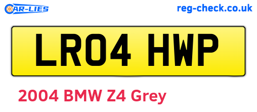 LR04HWP are the vehicle registration plates.