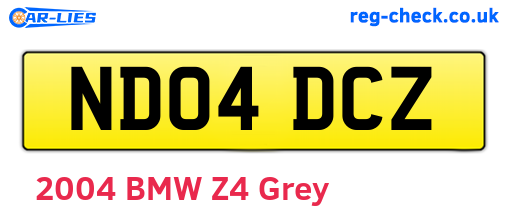 ND04DCZ are the vehicle registration plates.