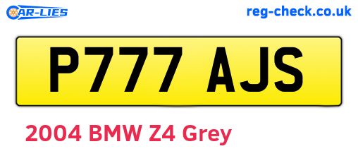 P777AJS are the vehicle registration plates.