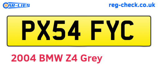PX54FYC are the vehicle registration plates.