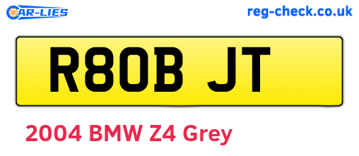 R80BJT are the vehicle registration plates.
