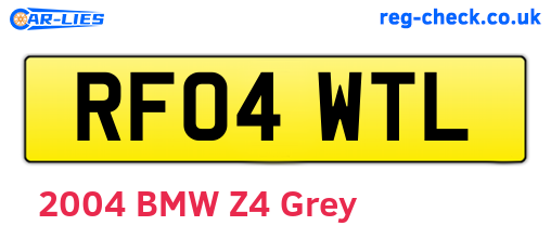 RF04WTL are the vehicle registration plates.